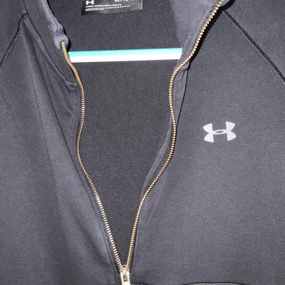 Under Armour Women's Black Quarter-Zip Sweatshirt Front Pocket XL - Picture 5 of 8